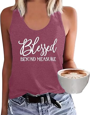 LOOKFACE Women Racerback Graphic Tank Tops Summer Cute Cami Shirt