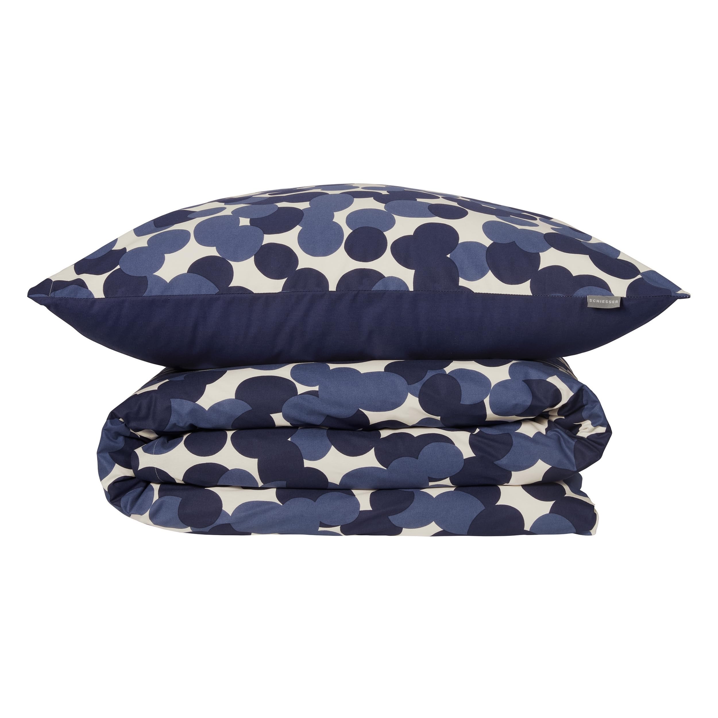 Parure de lit Schiesser 2 pièces 135x200 bleu en coton renforcé