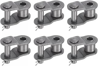 uxcell 6Pcs Chain Offset Half Link Roller, 1/2" Pitch Carbon Steel, Standard Chain End Connector Split Links for 08B Chain
