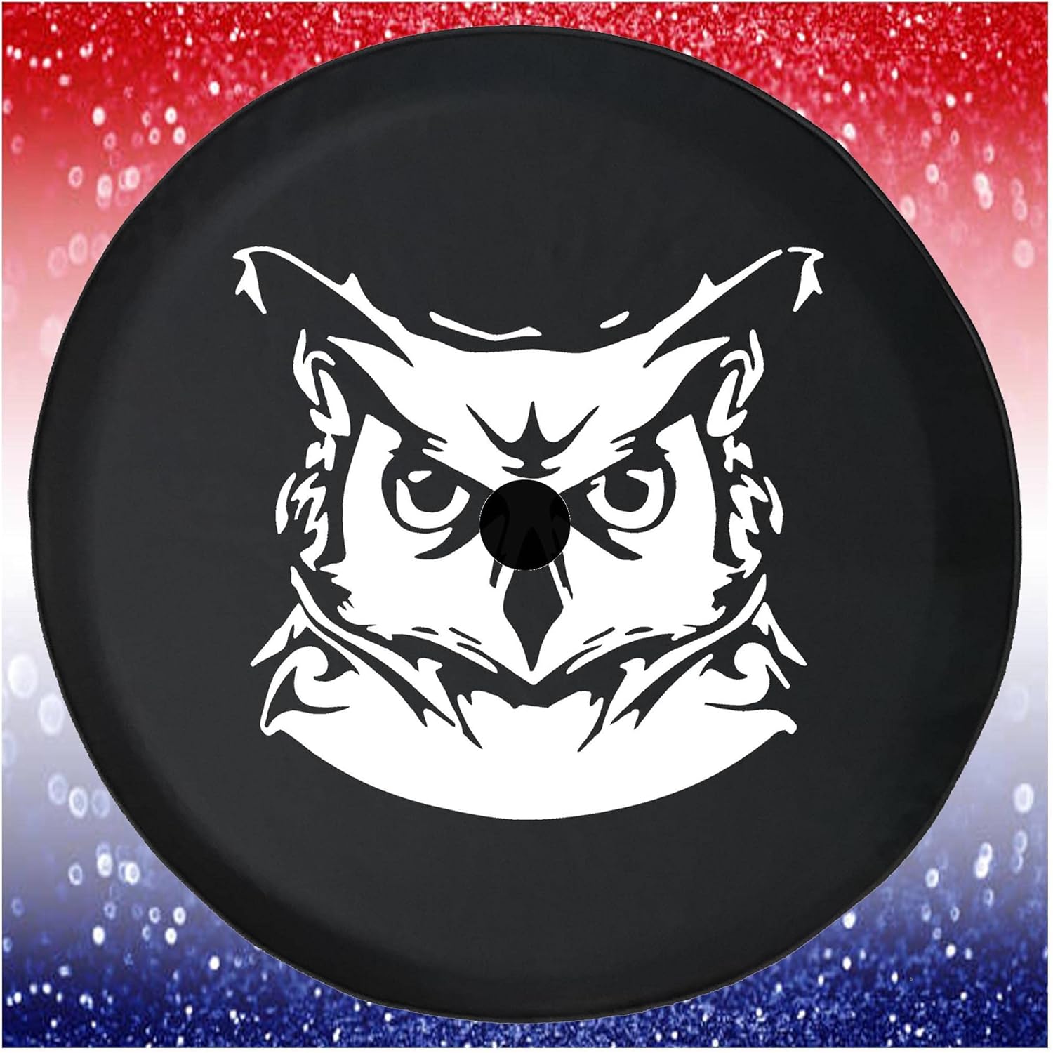 Fierce Owl Head Black 32 Inch Spare Tire Covers