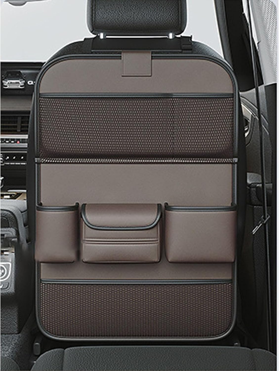 DdaiXQ Car Seat Back Organiser with Tray Table for Opel Antara 2006-2015 Antara, Seat Back Protectors Kick Mats, Backseat Organiser,Brown/B