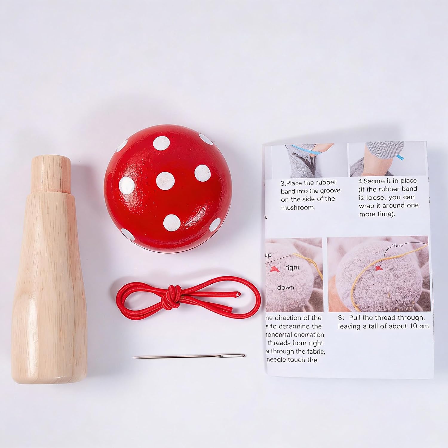Whoasyst Wood Darning Mushroom Light Weight Portable Wooden Mending Mushroom Tool for Clothing Socks Repair Fabric Hole Patching Knitting Tool Novices