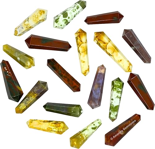 Vista 217 de Amazing Gemstone Puntos de cristal de amatista, cristales curativos y piedras a granel, paquete de 3 puntas curativas de doble terminación