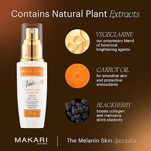 Miniatura 5 de MAKARI Naturalle Carotonic Extreme Glow Crema facial renovadora SPF15 y set de suero iluminador  Hidrata, ilumina y rejuvenece la piel  Reduce el