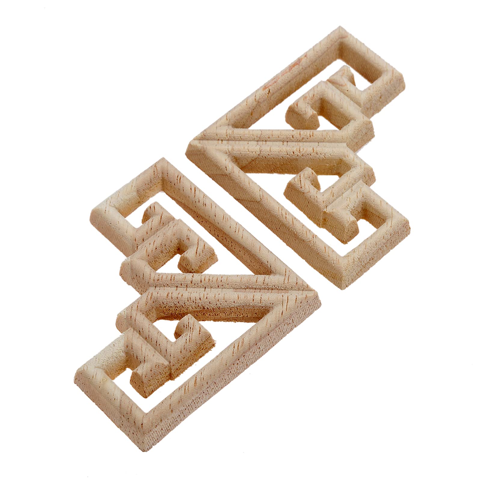 MUXSAM Wood Carved Appliques Onlays, 4-Pack Unpainted Corner Wooden Carvings Embellishments for Mirror Dresser Vanity Cabinet Mantel Picture Frame Update Furniture Decals, 6.5x6.5cm/2.56x2.56in
