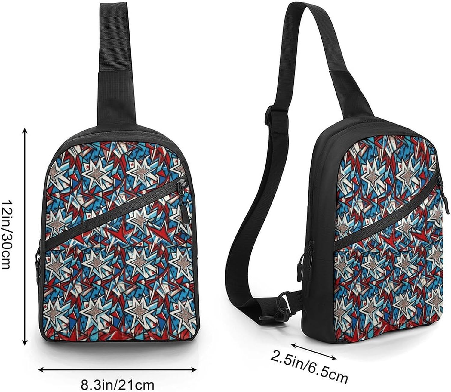 Blue Star Pattern Crossbody Backpack Sling Bag