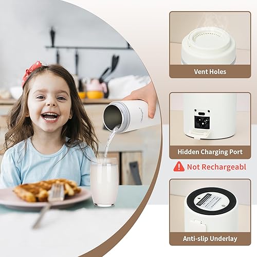 Miniatura 3 de Hervidor de té eléctrico de viaje, 16.9 fl oz, pequeña caldera de agua eléctrica con 4 ajustes de temperatura, apagado automático y protección para