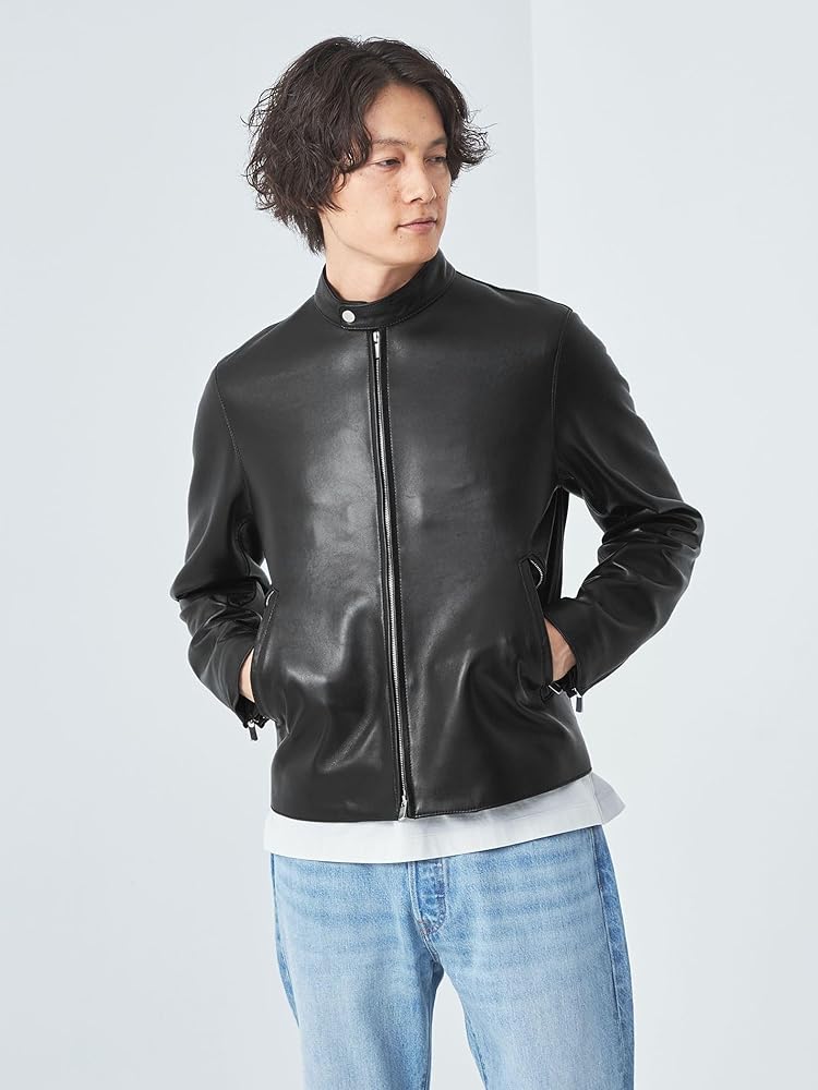 グリーンレーベルリラクシング　ラムレザー　ダブルライダースジャケット 黒 L 2025年最新】green label relaxing ダブルライダースの人気