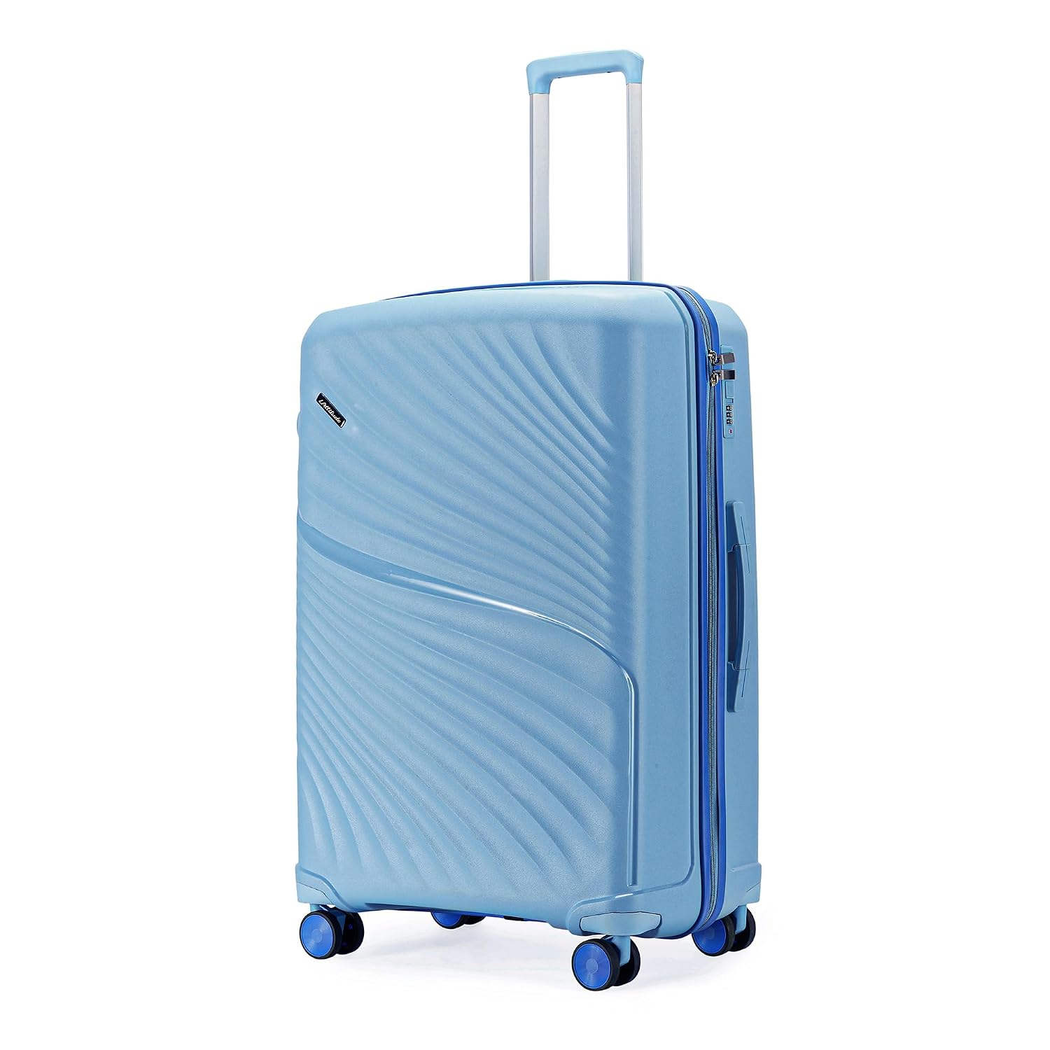 Meridian Large Check-In Suitcase 75cm 28 inch Polypropylene Hard Trolley, 8 Spinner Wheels, 2-Pocket Convipack, Recessed Number Lock for Men & Women Twilight Sea Blue/Galaxy Blue