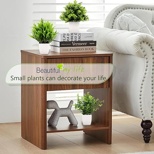 Miniatura 55 de GREENTIME 4 plantas falsas en maceta, pequeñas plantas artificiales de interior en maceta blanca para el hogar, oficina, dormitorio, escritorio