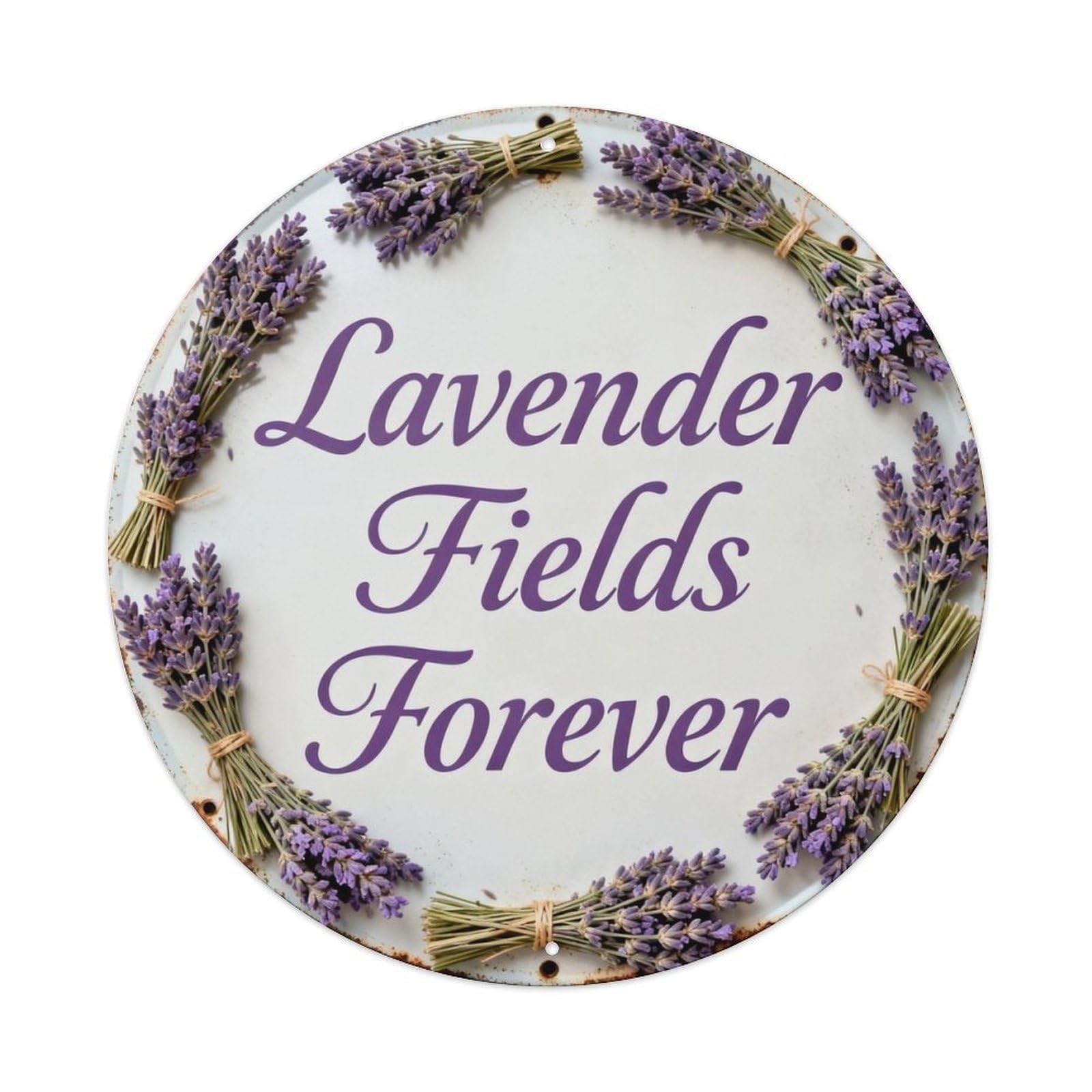 Lavender Fields Forever Metal Tin Sign Plaque
