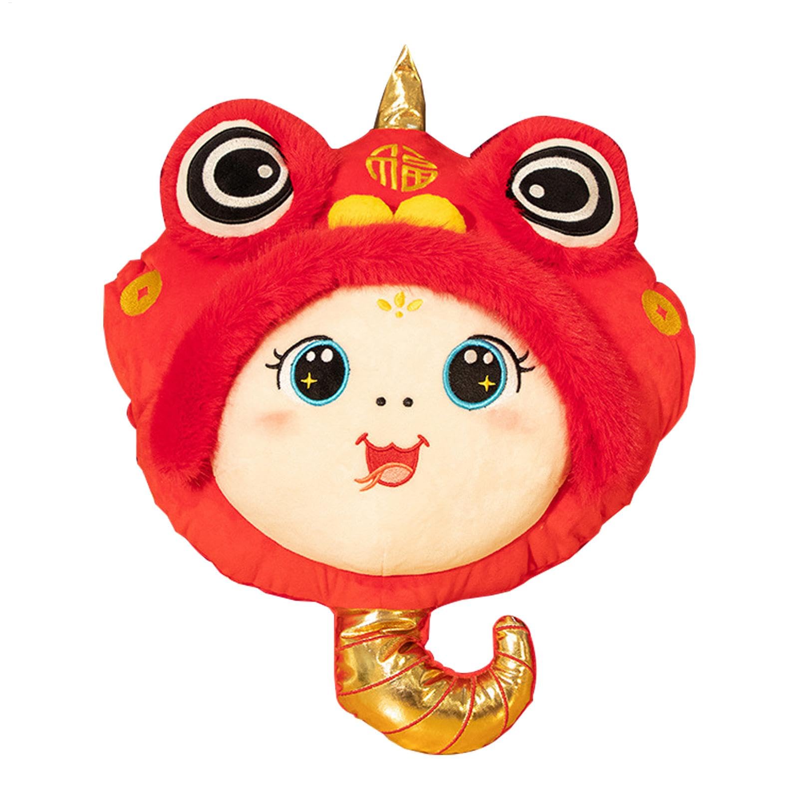 Oreiller en peluche Serpent du Nouvel An chinois pour soutien lombaire