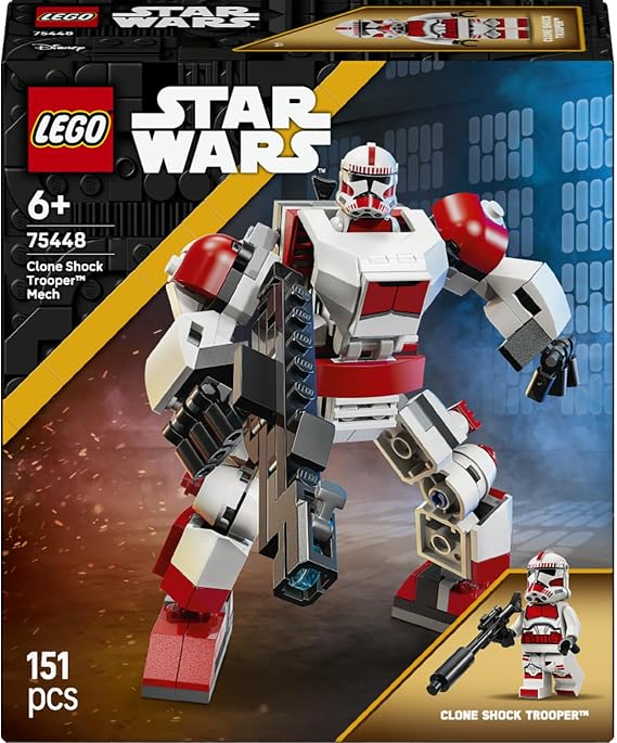 LEGO Star Wars Klon Şok Trooper Robotu 75448 | 6 Yaş ve Üzeri Kız ve Erkek Çocuklar için Duruşu Ayarlanabilir Minifigür İçeren Oyuncak Yapım Seti, Hediye Fikri (151 Parça)