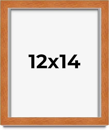 Miniatura 2 de Marco de fotos de madera tradicional de nuez de miel de 12 x 14 pulgadas con plexiglás acrílico UV, parte trasera de tablero de espuma y accesorios