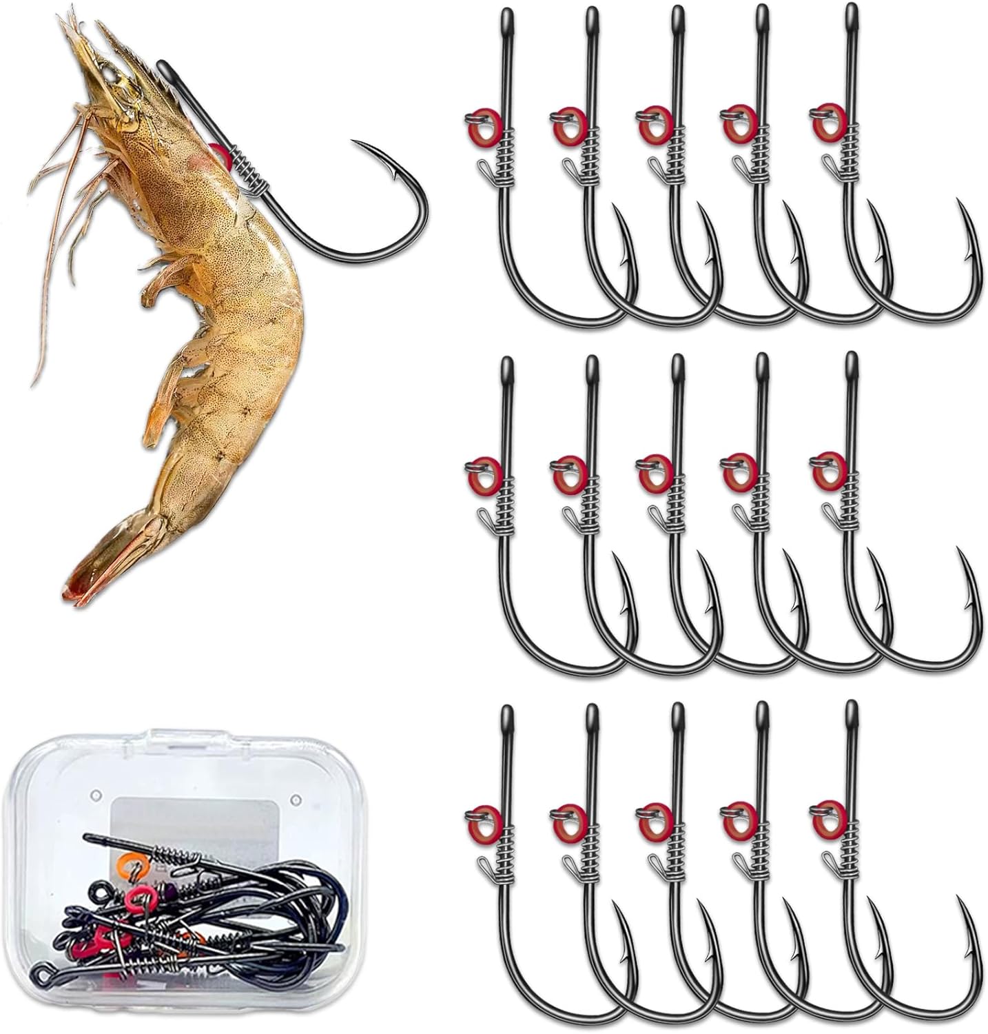Live Shrimp Hooks,Bait Holder Hooks,High Carbon Steel Fishing Hooks Freshwater Saltwater,Ideal for Catfish,Bass, Groupers, Trout,Pike & More