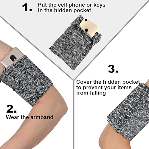 Miniatura 4 de Brazalete pequeño para llaves de teléfono celular, auriculares, Airpod con bolsillo oculto, funda protectora para teléfono, bolsillo para