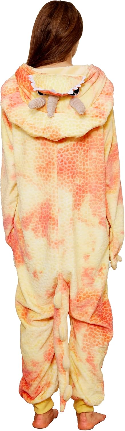 Unisex Tie-dye Triceratops Dragon Onesie Costume Pajamas,Halloween Cosplay Costume Christmas Pajamas Hooded Zipper - Image 4