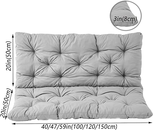 Miniatura 2 de NENIUX Cojines de banco para interiores y exteriores, cojines de asiento de columpio de jardín de 2 o 3 asientos con respaldo, cojines de repuesto