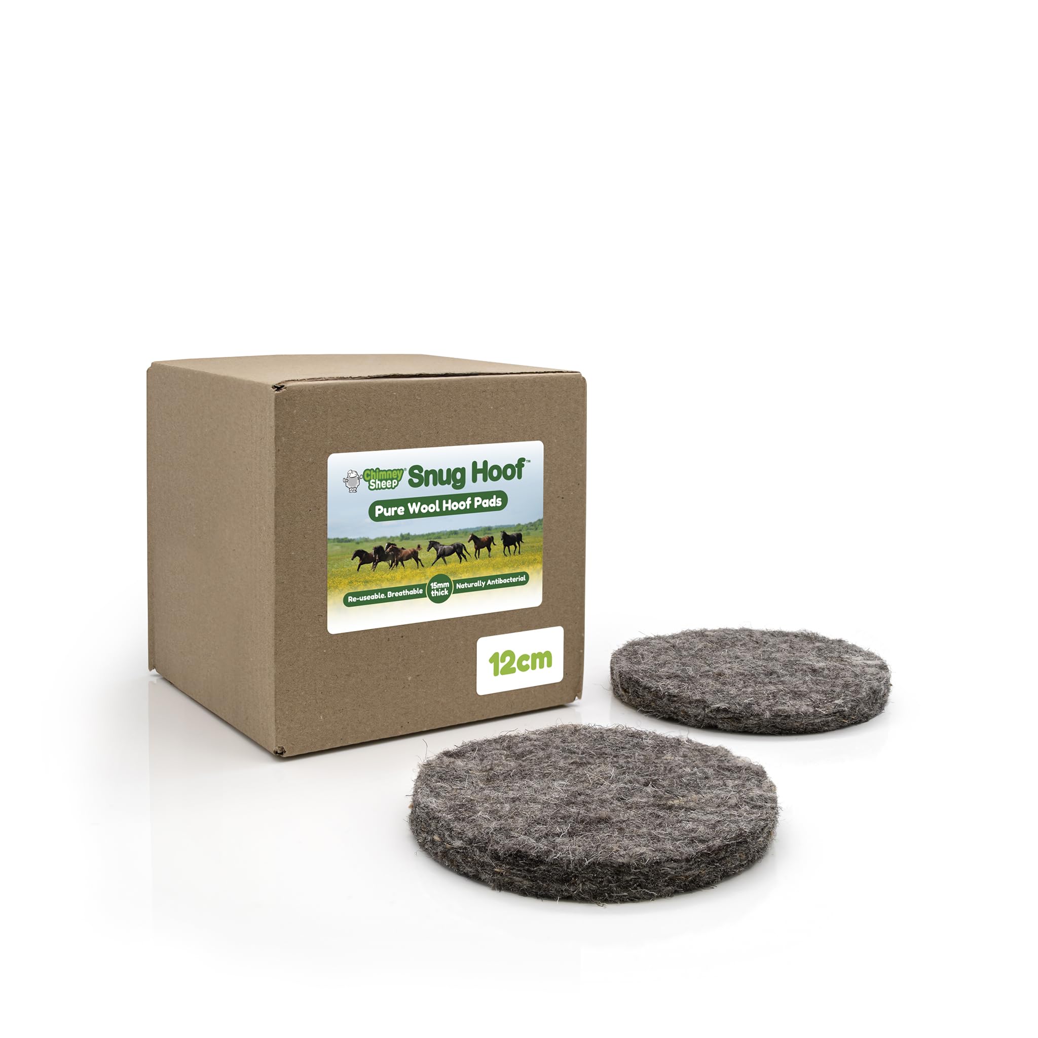 Chimney Sheep Lot de 10 patins à sabots "Snug Hoof" en pure laine, 12 cm