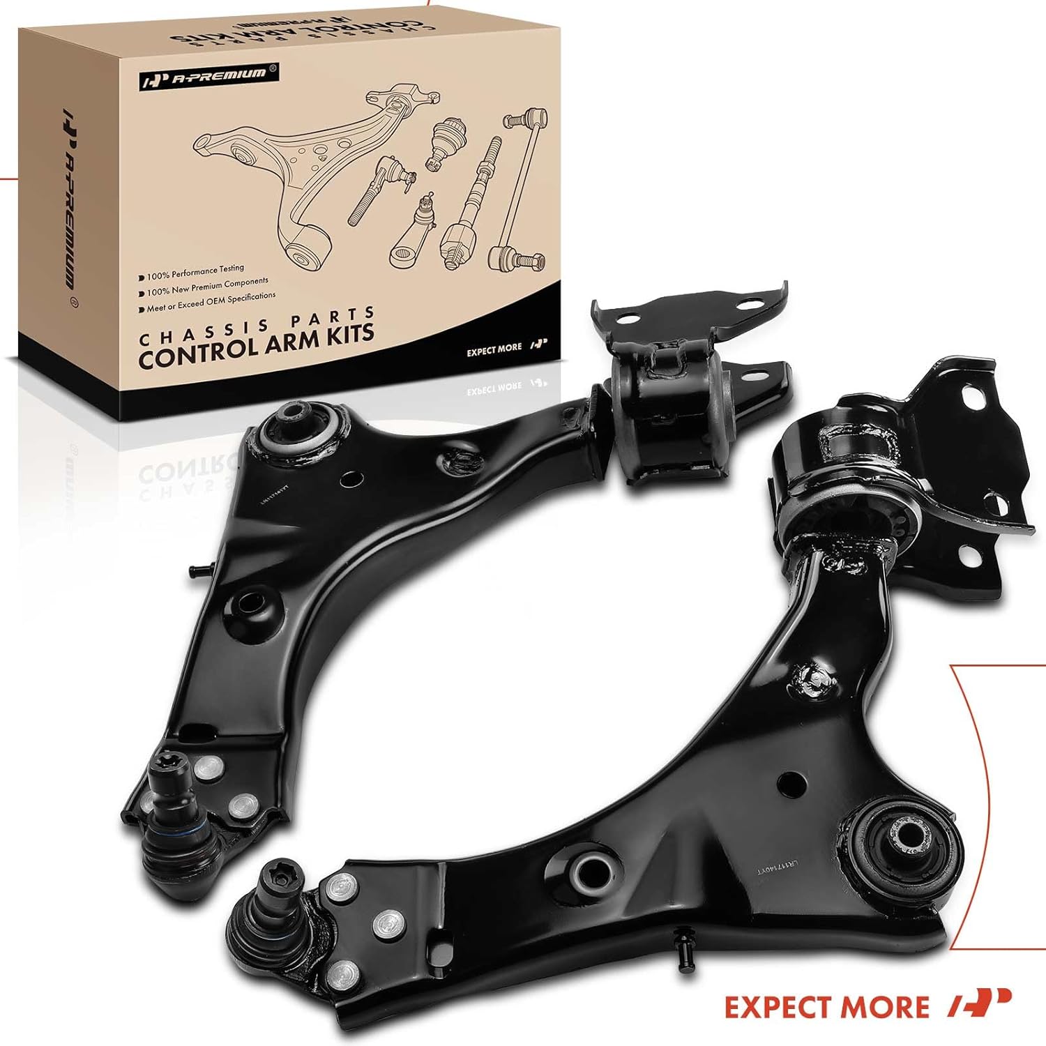 A-Premium 2 x Front Lower Control Arm with Ball Joint & Bushing, Compatible with Land Rover Discovery Sport 2015-2019, Range Rover Evoque 2017-2019 & Jaguar E-Pace 2018-2021