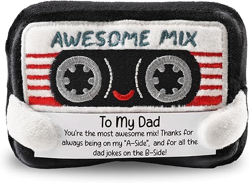 Regalos divertidos para papá de hija e hijo  Bonita cinta de casete retro de felpa, sentimental día del padre, cumpleaños, Navidad, día de San