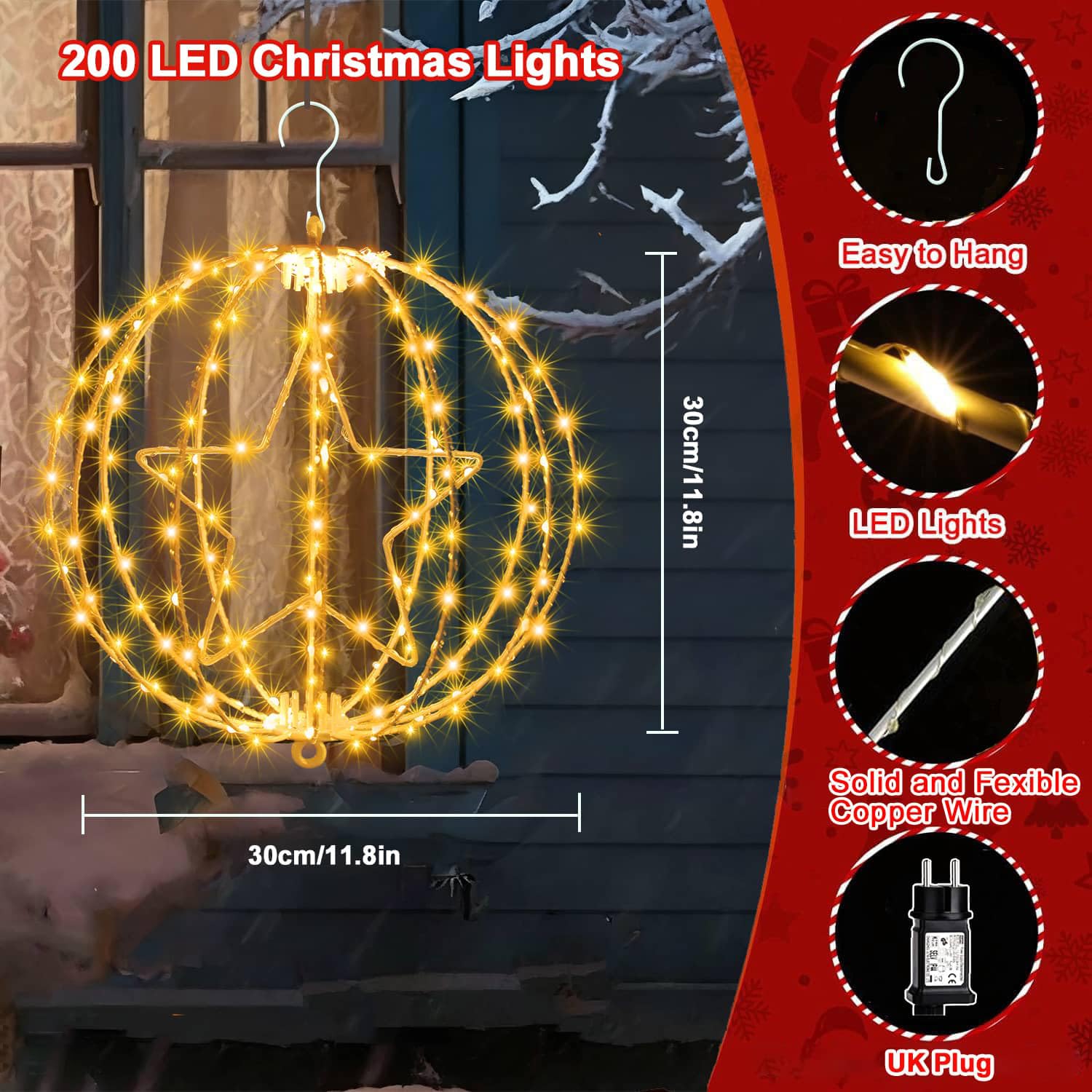 Redefun 2 stuks vuurwerklampen 198 LED dimbare Starburst Lights Batterij aangedreven, 8 modi koperdraad Fairy String Lights met afstandsbediening, waterdichte hanglampen voor binnen en buiten