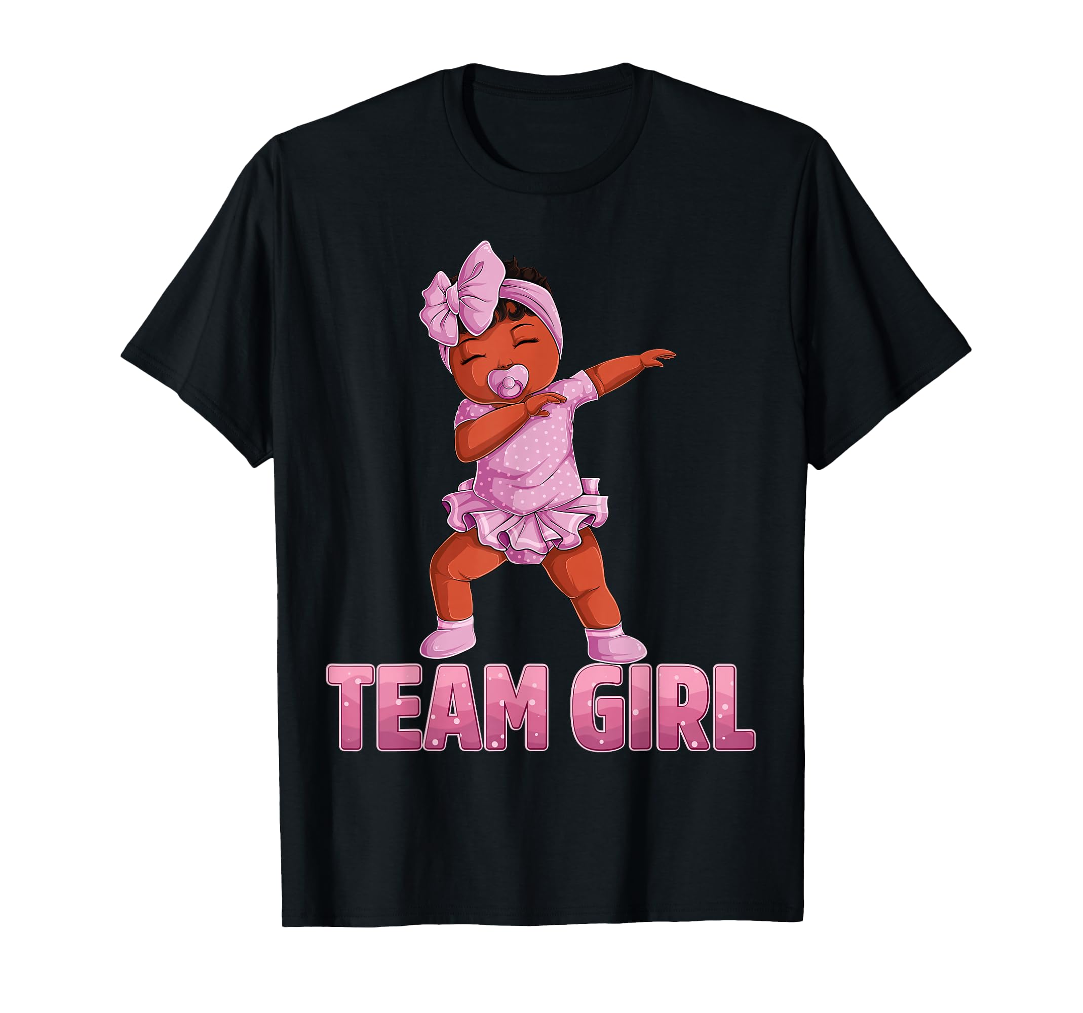 Gender Reveal Party Team Black Girl Baby Announcement Women T-Shirt Small