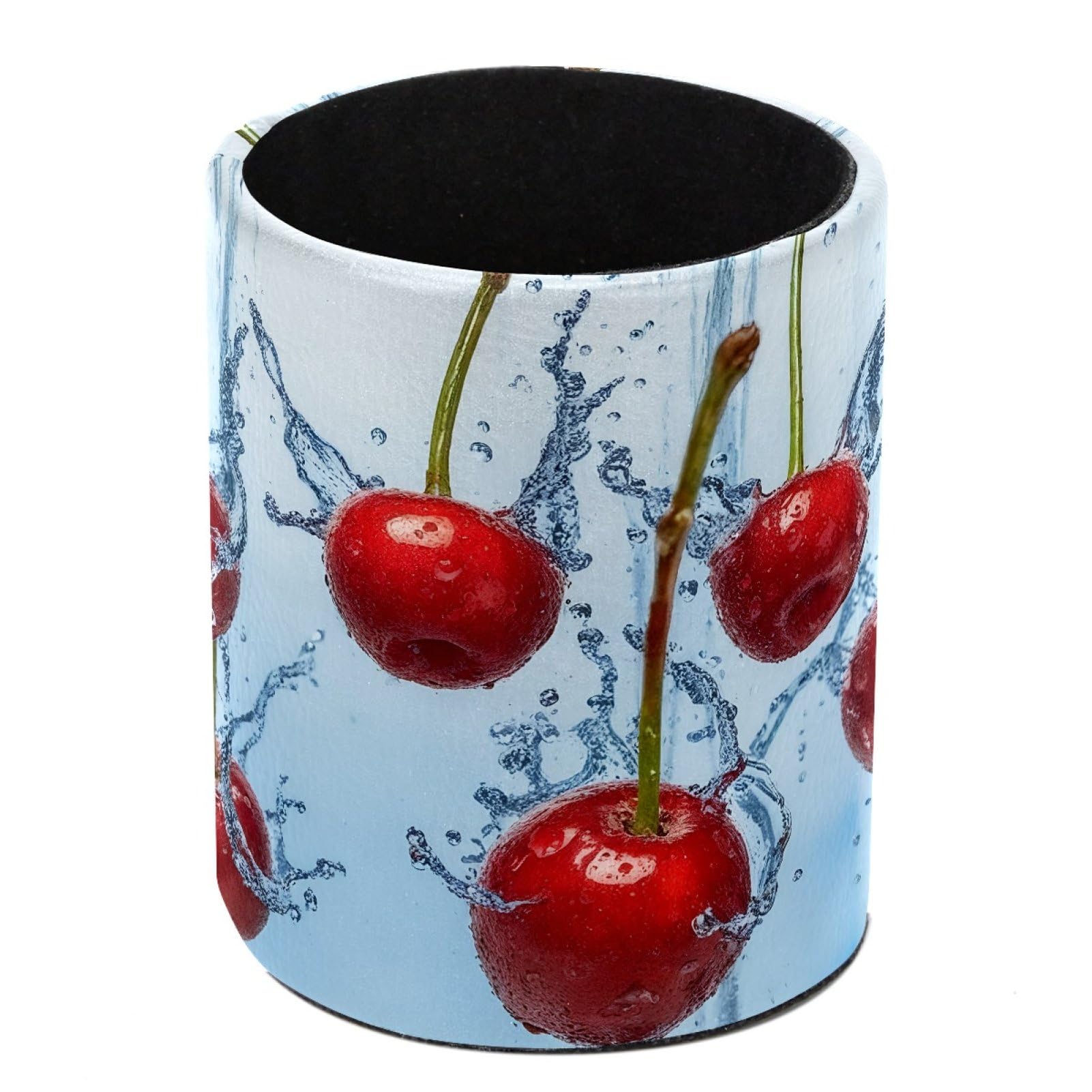 FWJZDSP Cherry Pencil Cup Pen Organizer Makeup Brush Holder for Office Home Countertop Desk Accessory Storage