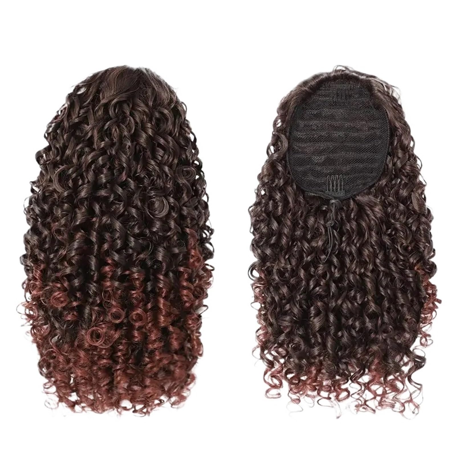 Extensión de cola de caballo for mujer, corta, suelta, rizada, con clip, postizo de cola de caballo rubia, esponjosa y rizada(T1B-35-55)