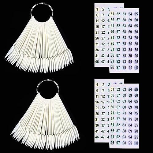 Miniatura 1 de 100 barras de muestra de uñas con calcomanías de números, puntas de estilete para exhibición de color de uñas, palos de práctica de esmalte de uñas