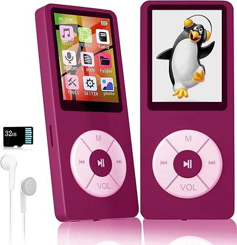 Miniatura 1 de Reproductor de MP3 con tarjeta TF de 32 GB, altavoz HD integrado, reproductor de música portátil de alta fidelidad con videograbadora de vozradio