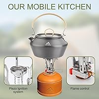 Vista 4 de Portable Camping Stove with Piezo Ignition 3000W Windproof Backpacking Stove Compact Gas Burner for Butane/Propane Mix Stable Support for 1-3