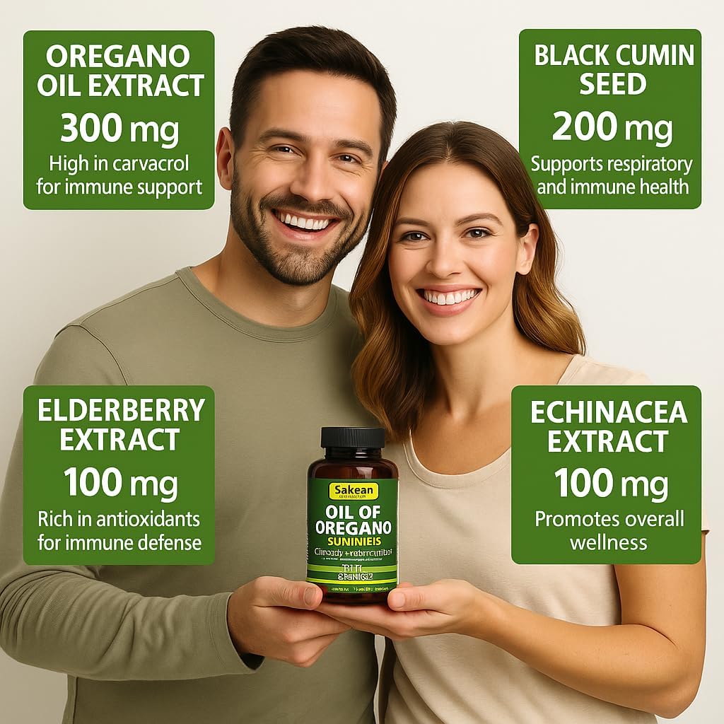 Sakoon nutrition Oil of Oregano Gummies – Immune Support with Oregano Oil 300mg, Black Cumin Seed, Elderberry, Echinacea – Antioxidants & Respiratory Health – Vegan, Non-GMO, Tasty Herbal Supplement - Image 4
