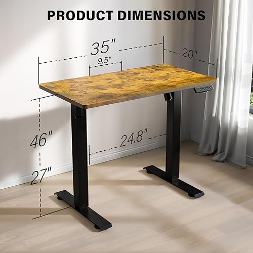 Miniatura 9 de Escritorio eléctrico de altura ajustable, mesa de trabajo para juegos de oficina en casa, escritorio ergonómico para sentarse a estar de pie,