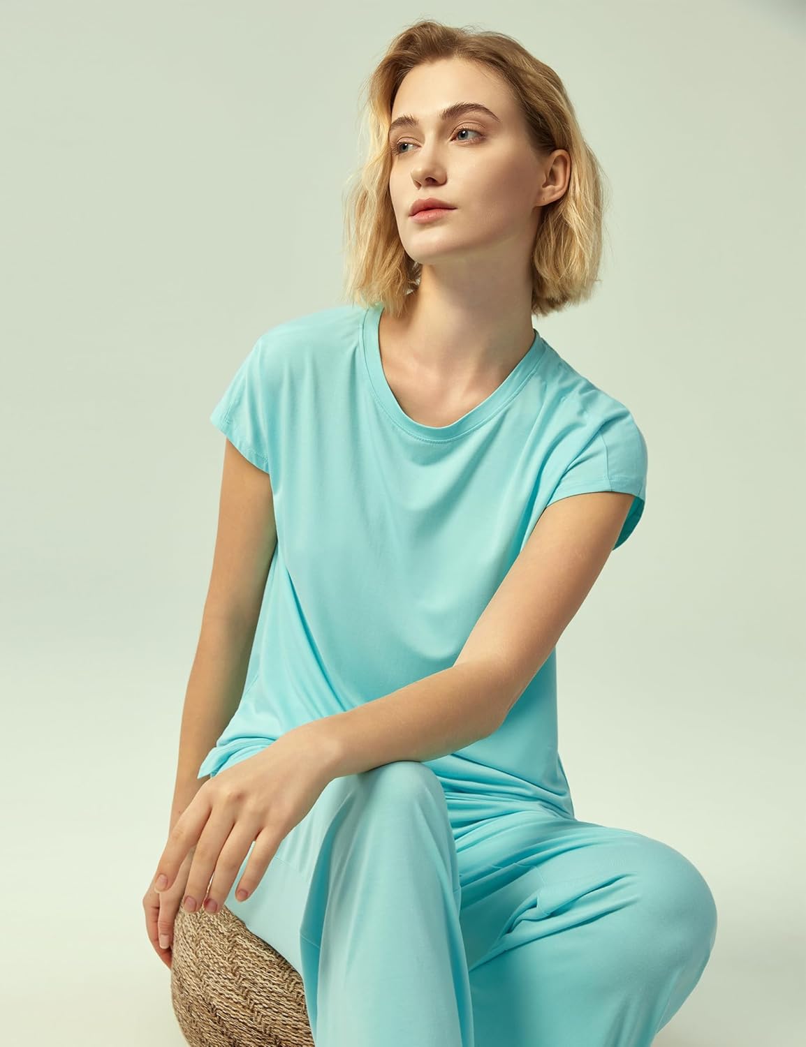 GYS Soft Bamboo Viscose Sleepwear for Women Short Sleeve 2 Piece Pajama Sets - Image 4