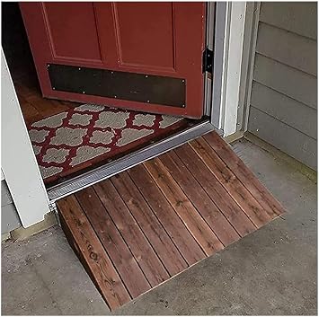 Wood Threshold Ramp,4 5 6 7 8 10 Rise Threshold Ramps For Wheelchairs, Wood Portable Transition Slope Pad With Non-Skid Surface, For Doorways/Front Door/Garage  90X80X20Cm/35.4X31.5X8In