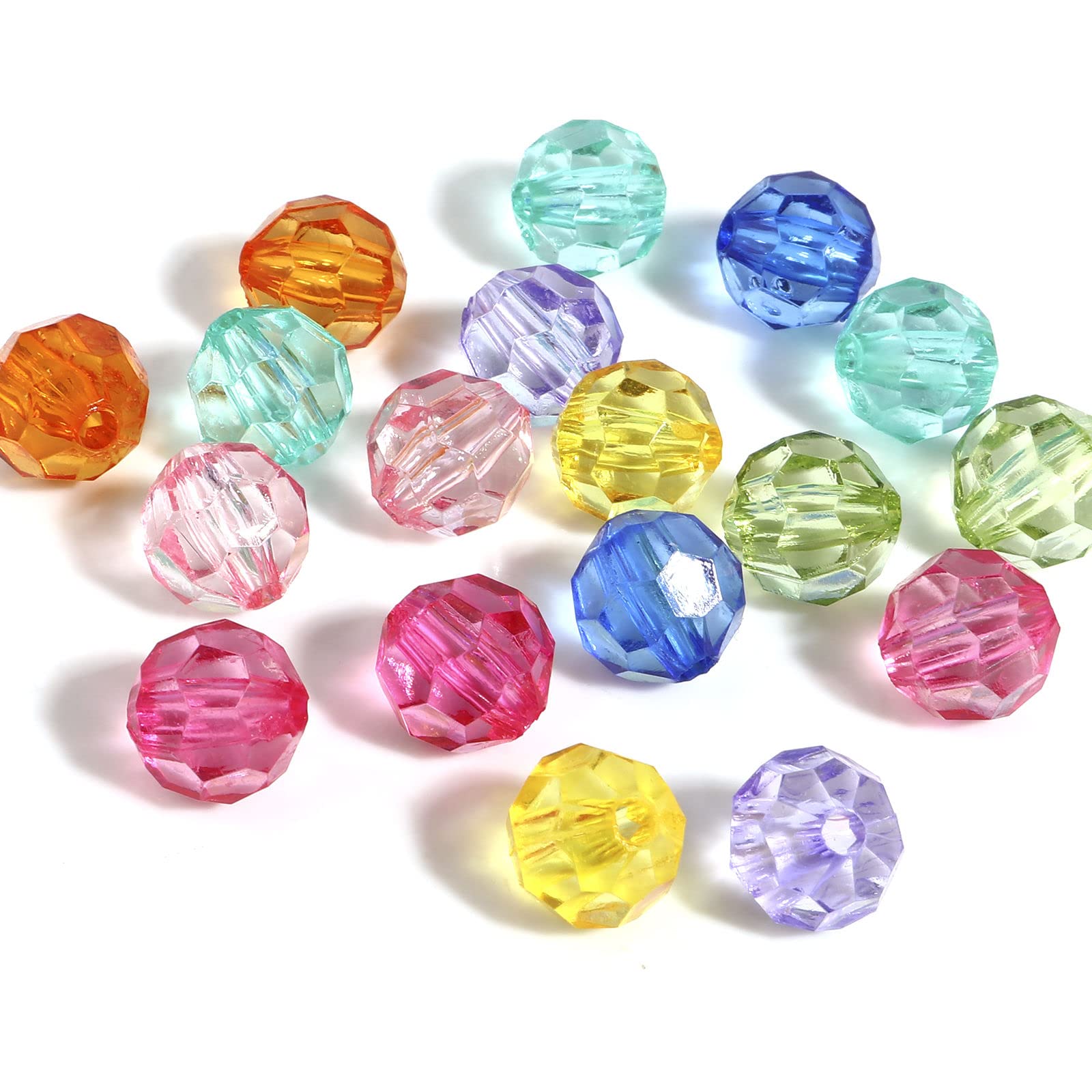 Amazon.co.jp: たっぷり 300個 多面カット アクリルビーズ 透明 