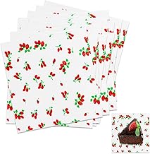 100 Sheets Wax Paper for Food, Food Wrapping Paper Baking Wrapping Paper, Food Basket Liners Paper Greaseproof Wax Paper Sheets for Hamburger Sandwich Bread Candy Biscuits (18x18cm)