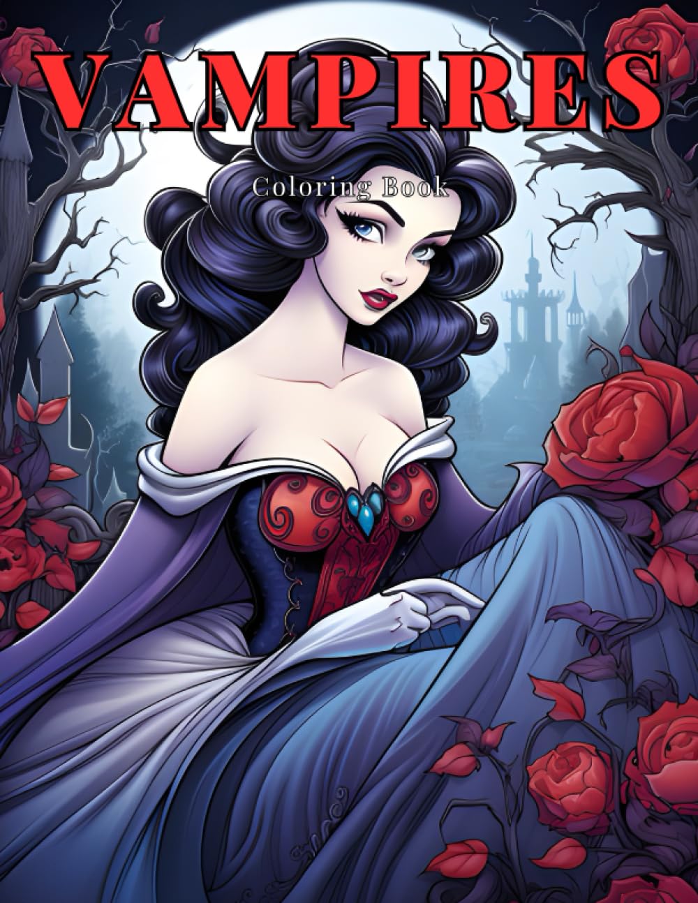 Vampires Coloring Book: Spine Chilling Illustrations of Creepy, Haunting, Enchanting, Gorgeous Ladies of Darkness to Provide Stress Relief and Relaxation to All Colorists