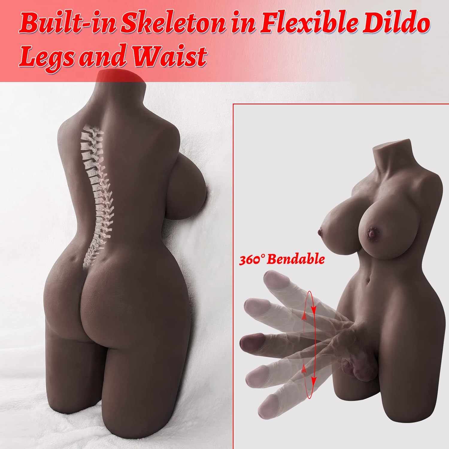 shemale! dildo Shemale Sex Doll Torso, Lifelike Sex Doll for Gay Men Women, Realistic Sex  Toy for Gay Sex Doll with Realistic Dildo Breasts and Anal, Black Sex Dolls  Ladyboy Sex Toys Dildo Unisex