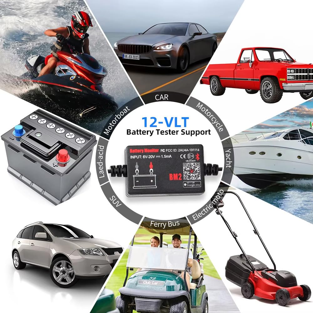 BM2 12V Tester Akumulatorów Bluetooth 4.0 Bezprzewodowy Napięcia