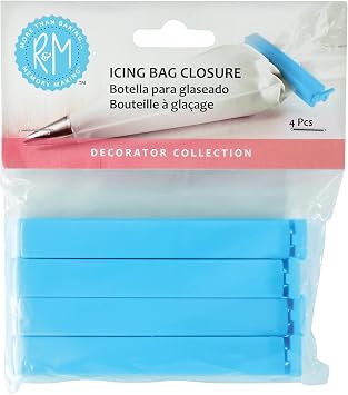 R & M International Icing Bag of Closure Clips, 4, Set of 4, One Size, Blue