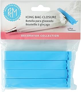 R & M International Icing Bag of Closure Clips, 4'', Set of 4, One Size, Blue