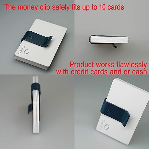Miniatura 5 de Moneyclip de piel de fibra de carbono con soporte para tarjetas