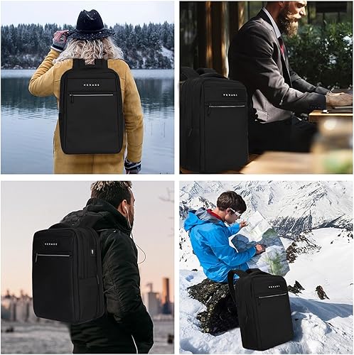 Miniatura 7 de Verage Mochila para laptop de 16 pulgadas, antirrobo, duradera, con puerto de carga USB, bolsa de negocios resistente al agua para mujeres y