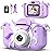 Goopow Kids Selfie Camera Toys for Girls Age 3-9, Digital Video Camera Toy with Protective Cover,Christmas Birthday Festival Gifts for 3-9 Year Old Girls Boys- 32GB SD Card Included (Purple-H15)