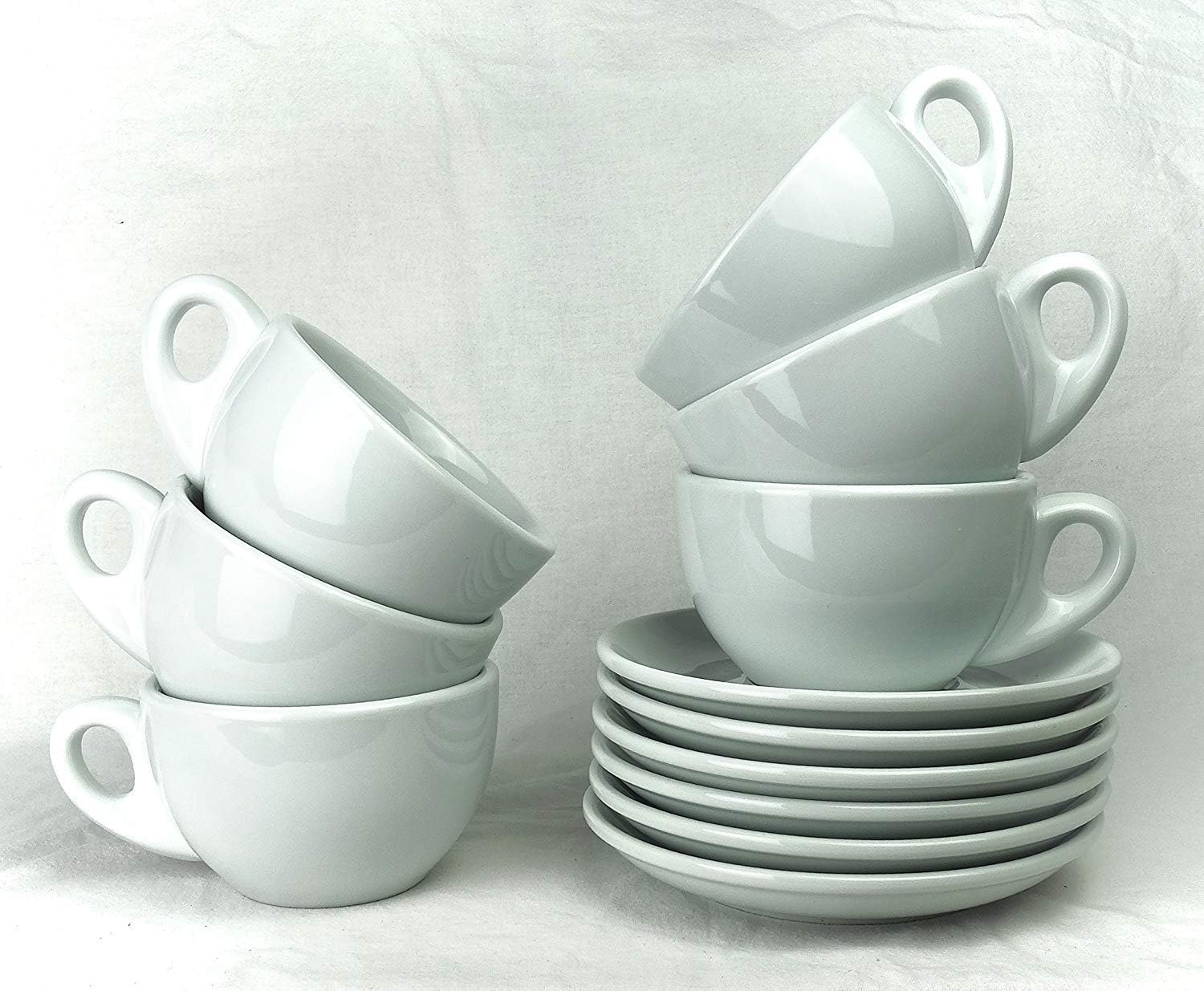 Palermo Style Cappuccino Espresso Latte Cups White By Nuova Point Made in Italy (Latte)
