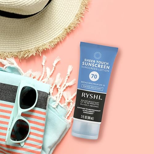 Miniatura 3 de RYSHI - Protector solar Sheer Touch SPF 70, 3 onzas líquidas, amplio espectro, resistente al agua y no graso para rostro y cuerpo