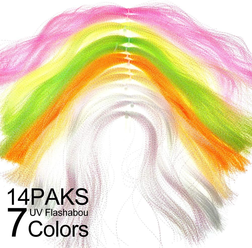 wifreo 10packs Fishing Tying Hair Nylon Super Fish Hair Crystal Flash Sabiki Teaser Streamer BUCKTAIL JIG Fly Tying Material : Sports & Outdoors