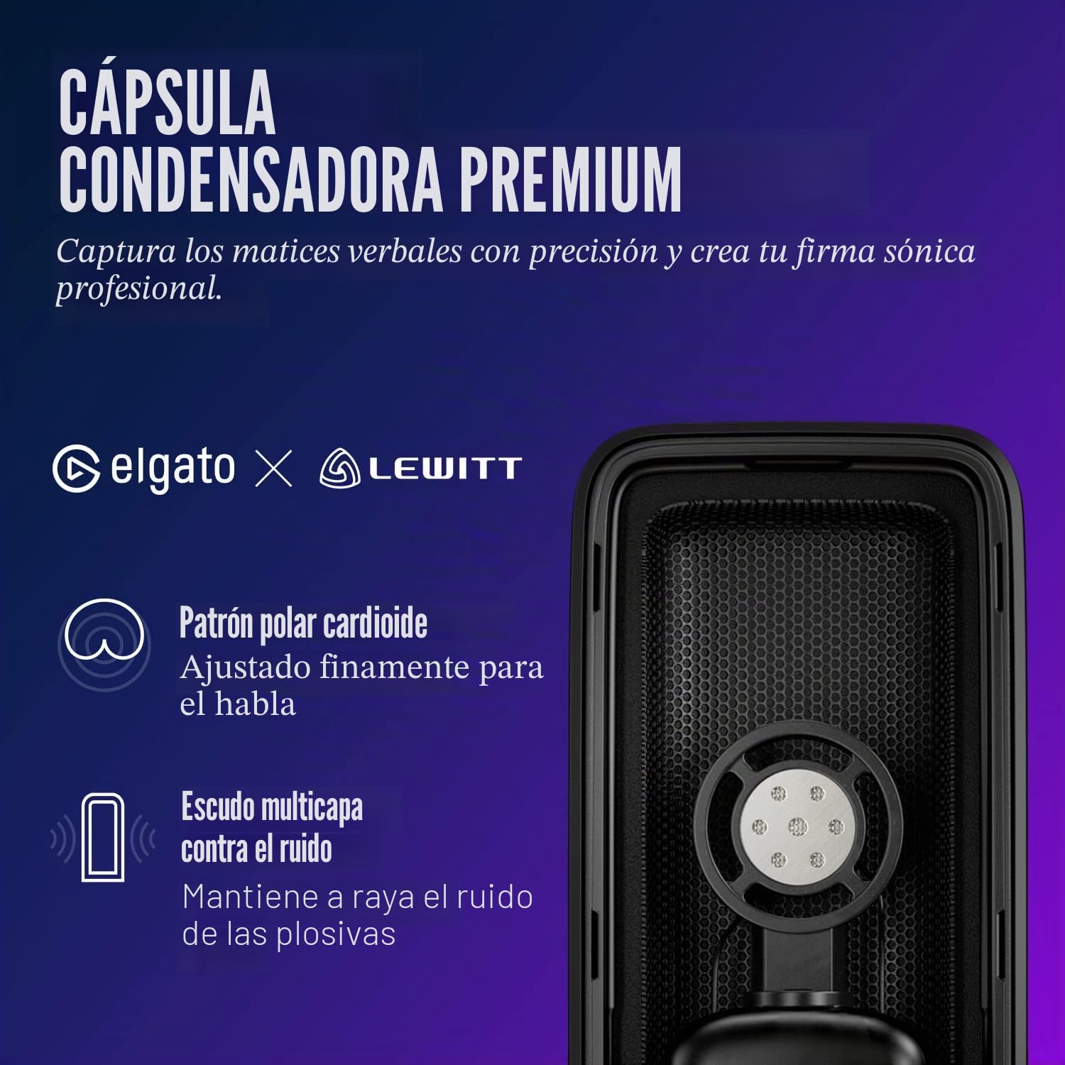 Elgato Wave:3 - Micrófono Condensador USB Profesional prémium para Streaming, podcasts, Juegos, Oficina en casa, Software Mezclador Gratis, plugins de Efectos, antidistorsión, Plug n Play, Mac, PC